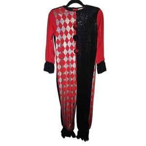Black Red Clown Halloween Girls Large Costume Spirit